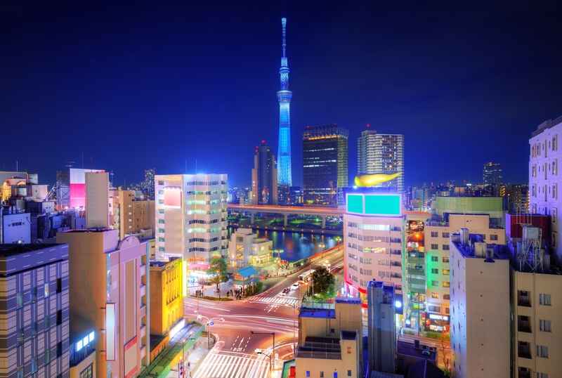 Verken de spectaculaire skyline van Tokio met jeugdreizen naar Japan – een adembenemend uitzicht op de stad, vooral 's nachts.